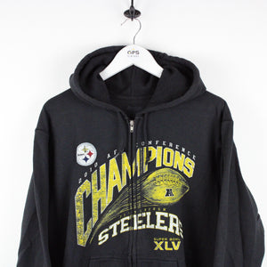NFL REEBOK Pittsburgh STEELERS Hoodie Black | Medium