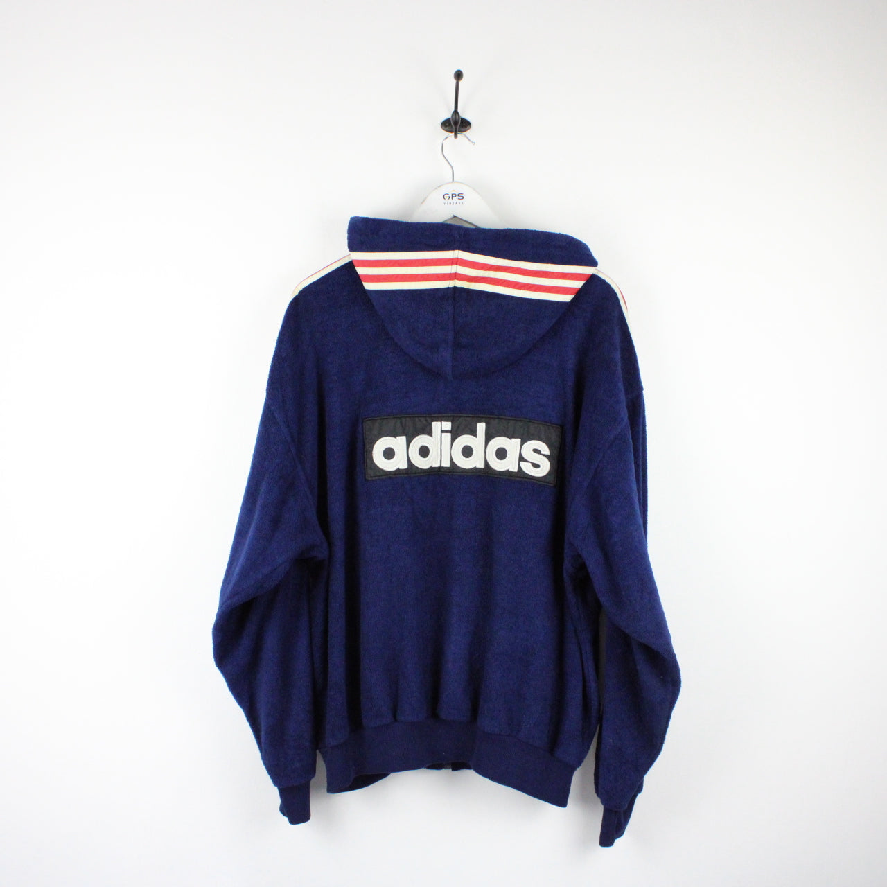 ADIDAS 90s Hoodie Navy Blue | Large