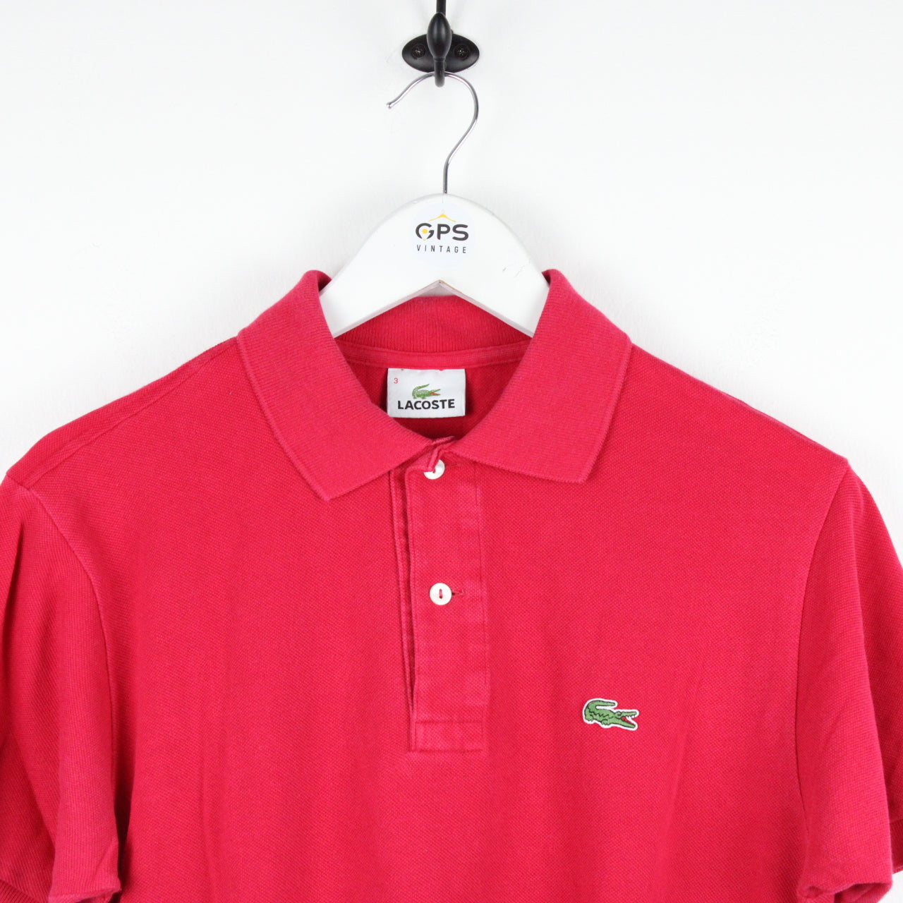 LACOSTE Polo Shirt Pink | Small