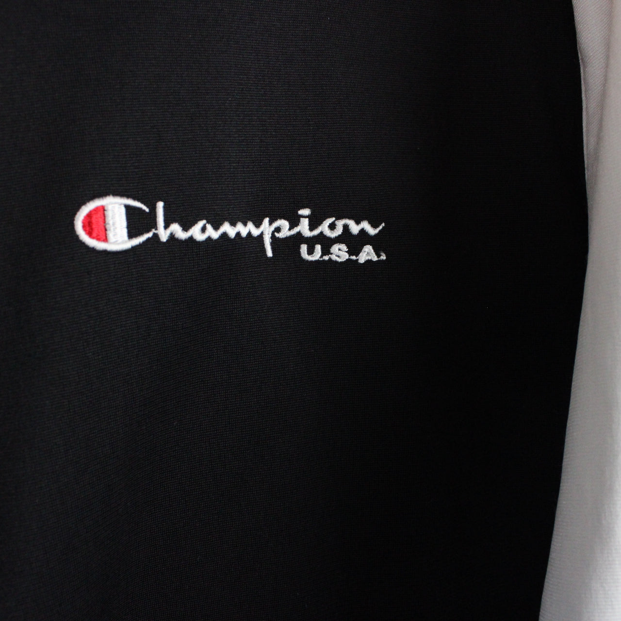 Vintage 90s CHAMPION USA Track Top Black | XL