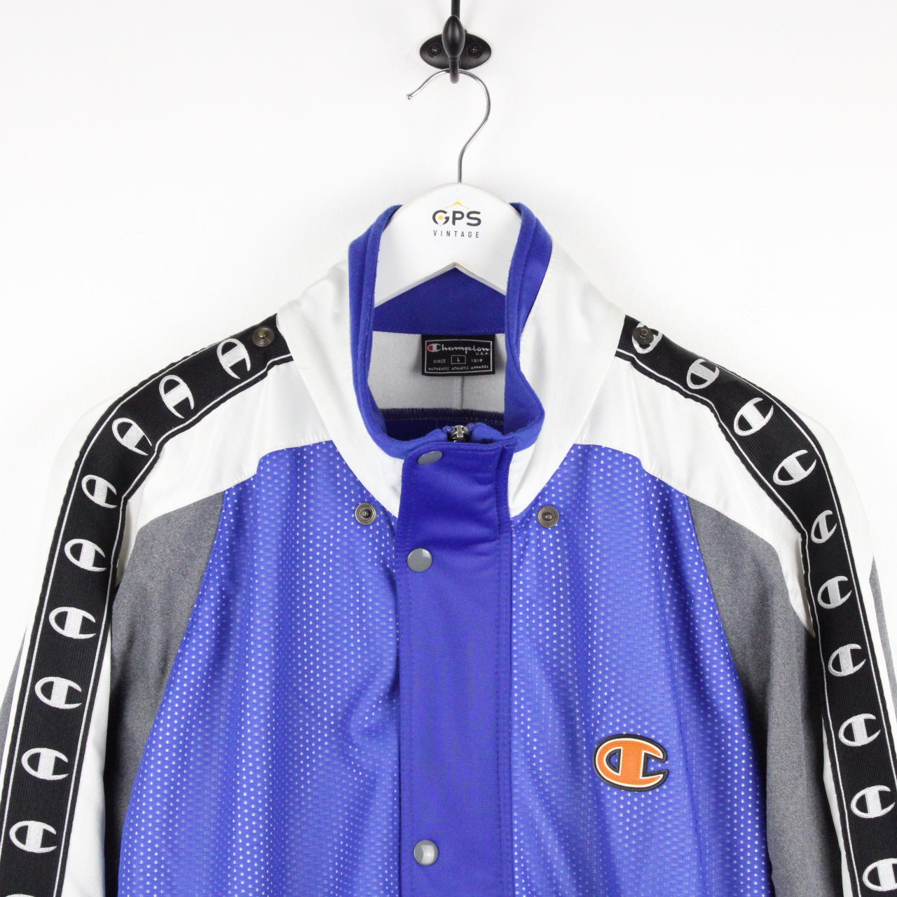 Vintage CHAMPION Track Top Blue | Large