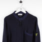 STONE ISLAND Zip Knit Sweatshirt Navy Blue | Medium