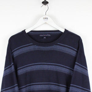 TOMMY HILFIGER Knit Sweatshirt Navy Blue | Large