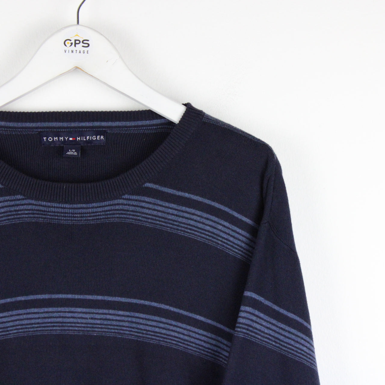 TOMMY HILFIGER Knit Sweatshirt Navy Blue | Large