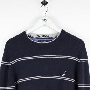NAUTICA Knit Sweatshirt Navy Blue | Large