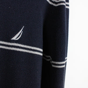 NAUTICA Knit Sweatshirt Navy Blue | Large