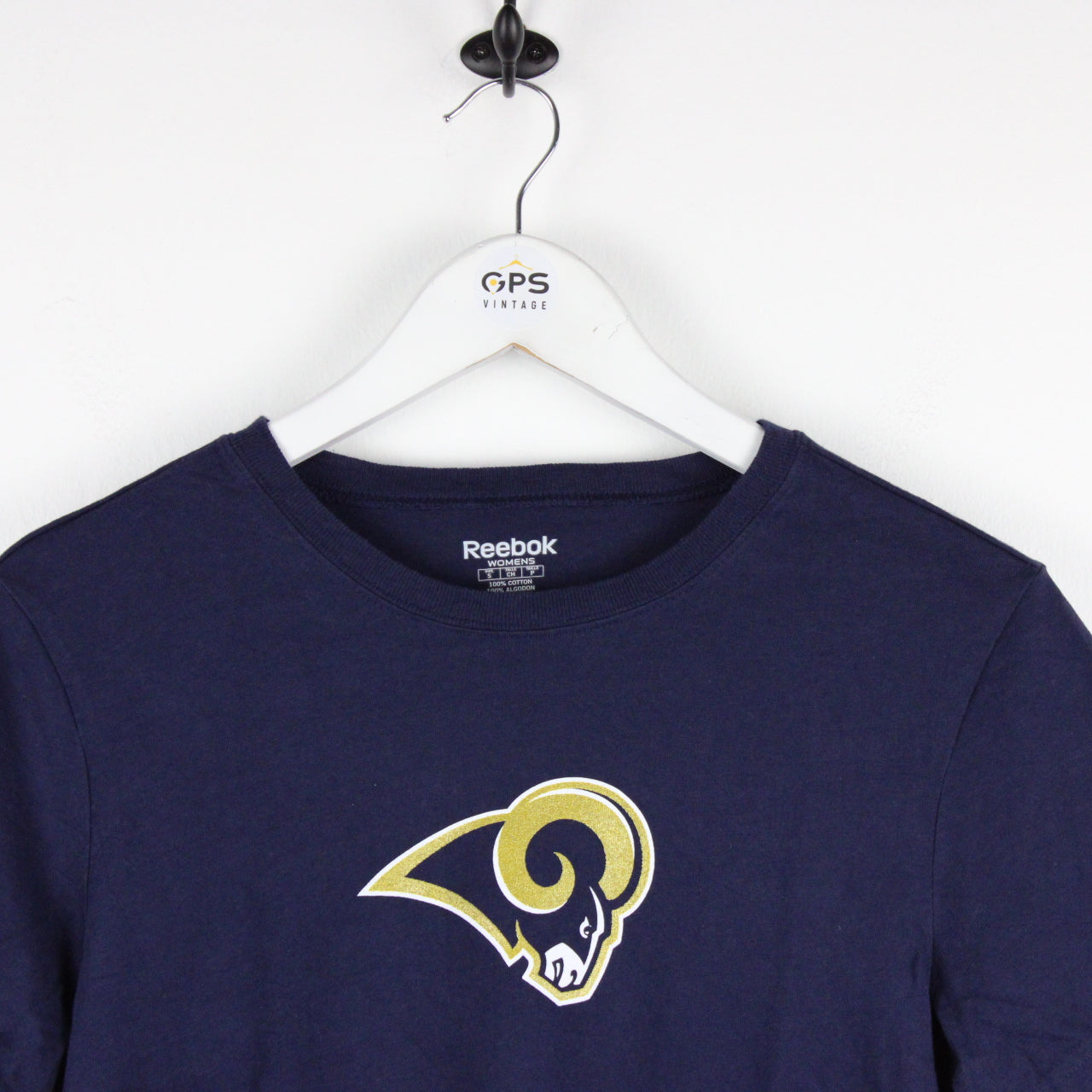 Womens REEBOK LA RAMS T-Shirt Navy Blue | Small