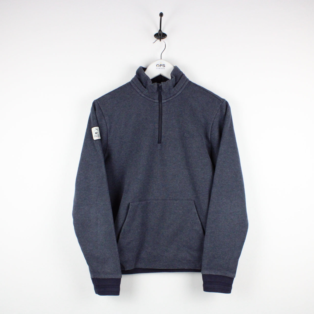 LACOSTE 1/4 Zip Sweatshirt Navy Blue | XS