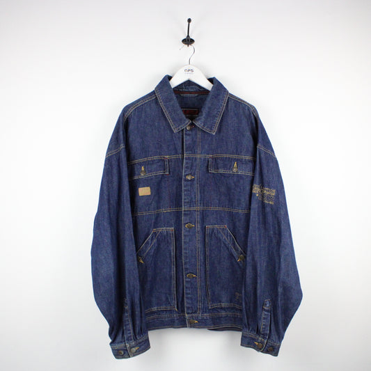 Vintage 90s FUBU Denim Jacket Blue | XXL