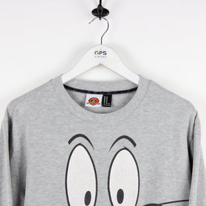 Vintage 90's LOONEY TUNES Sweatshirt Grey | Medium