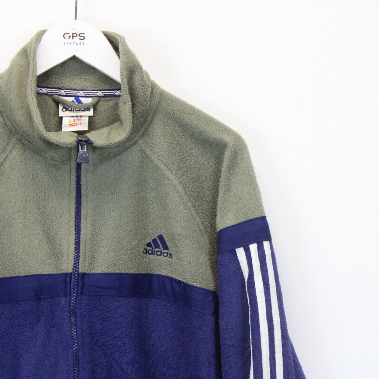 ADIDAS 90s 1/4 Zip Fleece Navy Blue | XL