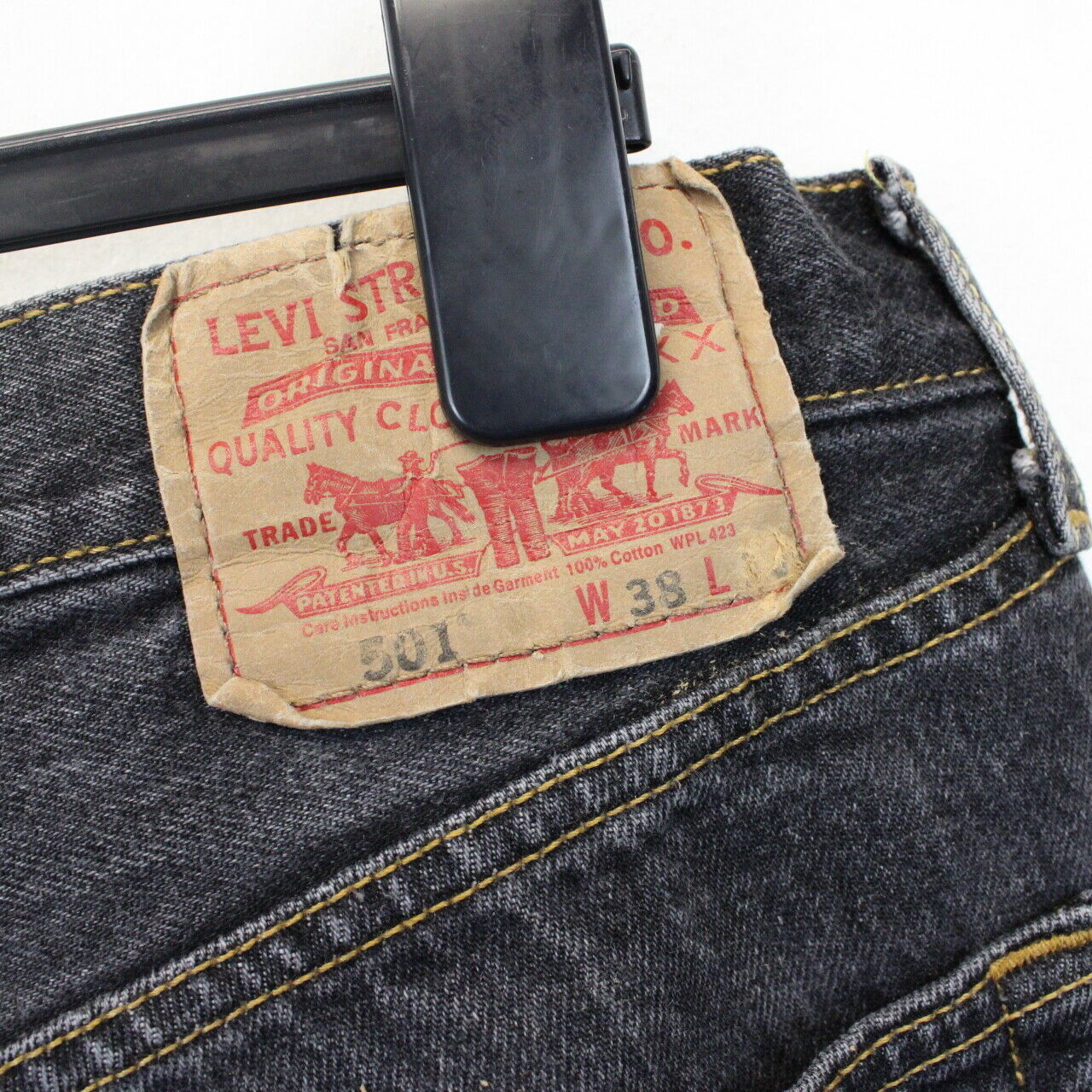 LEVIS 501 Jeans Black Charcoal | W38 L28