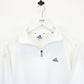 Womens ADIDAS 90s 1/4 Zip Sweatshirt White | Medium