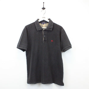 BURBERRY 00s Polo Shirt Black | Large