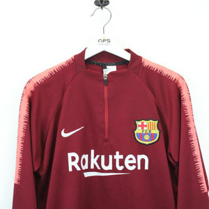 NIKE FC BARCELONA 1/4 Zip Sweatshirt Red | Large