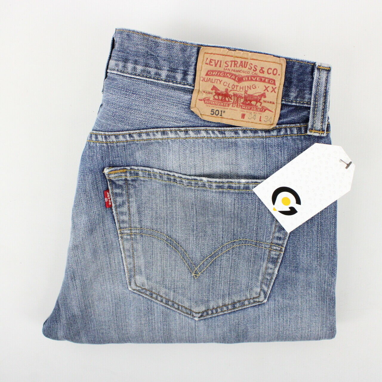 Mens LEVIS 501 Jeans Mid Blue | W34 L34