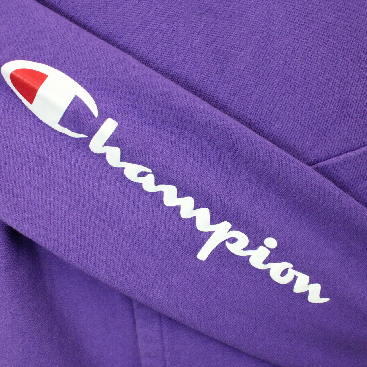 Womens CHAMPION Hoodie Purple | Medium