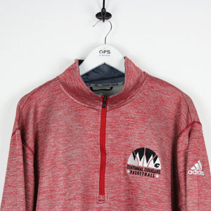 ADIDAS 1/4 Zip Sweatshirt Red | XXL