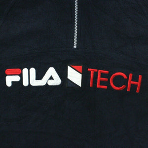 FILA 90s 1/4 Zip Fleece Navy Blue | Medium