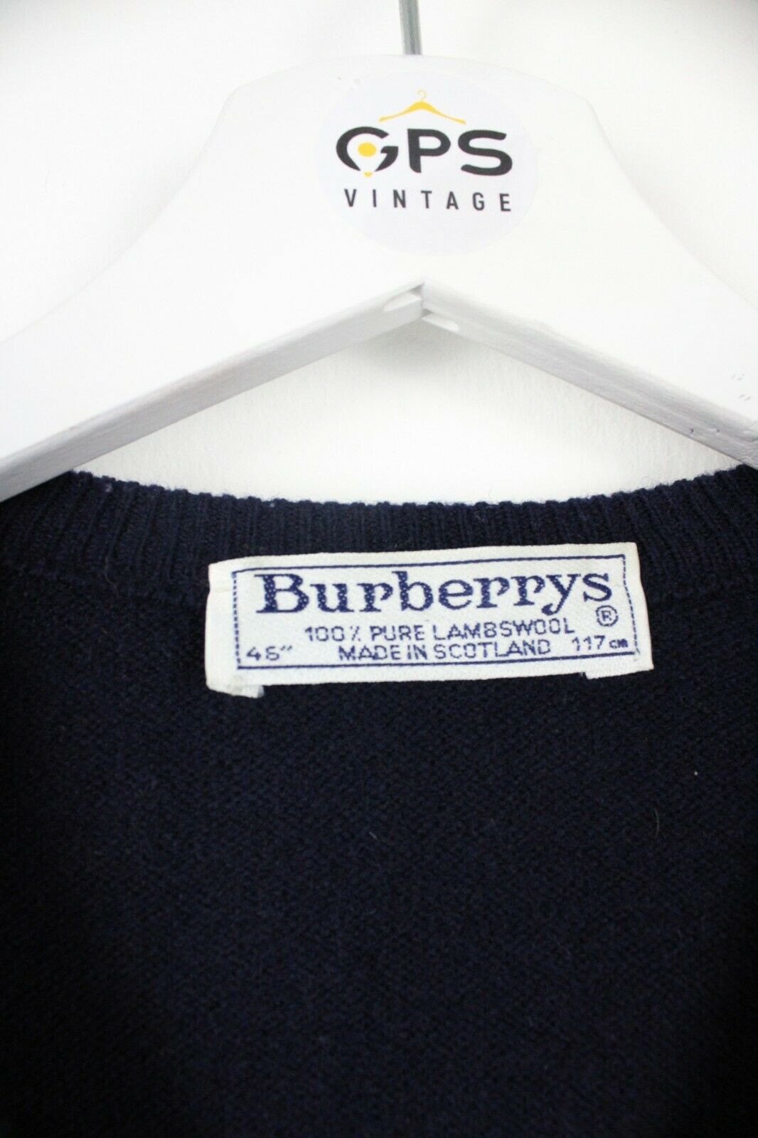 Vintage 90s BURBERRY Knit Sweatshirt Navy | Large