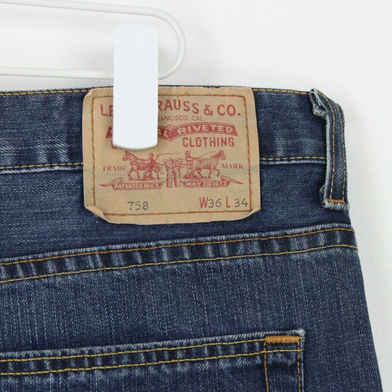 Mens LEVIS 758 Jeans Dark Blue | W38 L34