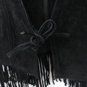 Womens Suede Vest Black | Small