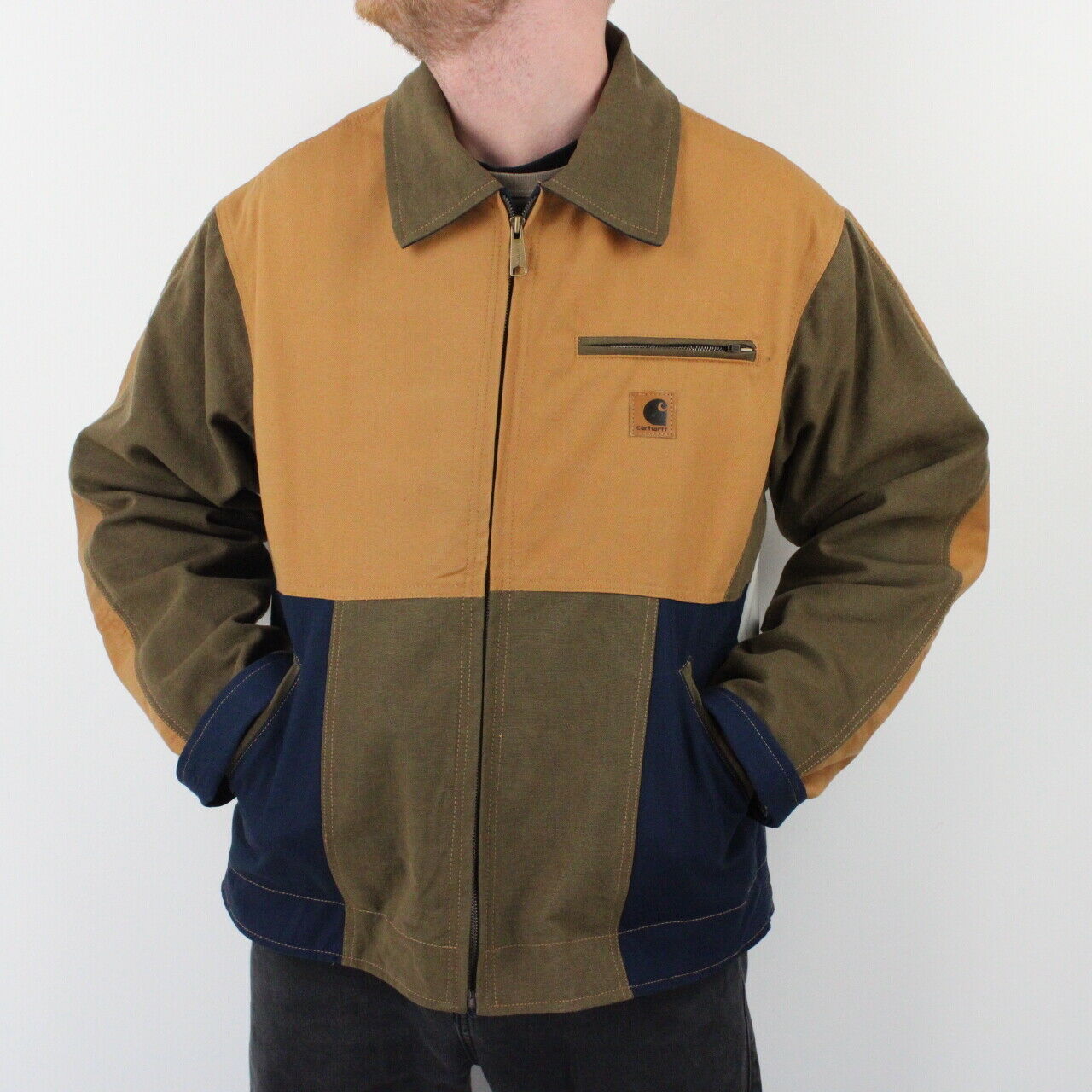 Mens CARHARTT Reworked Duck Detroit Jacket Multicolour | Large