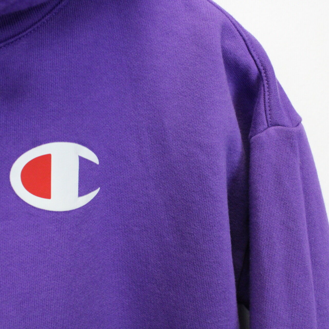 Womens CHAMPION Hoodie Purple | Medium