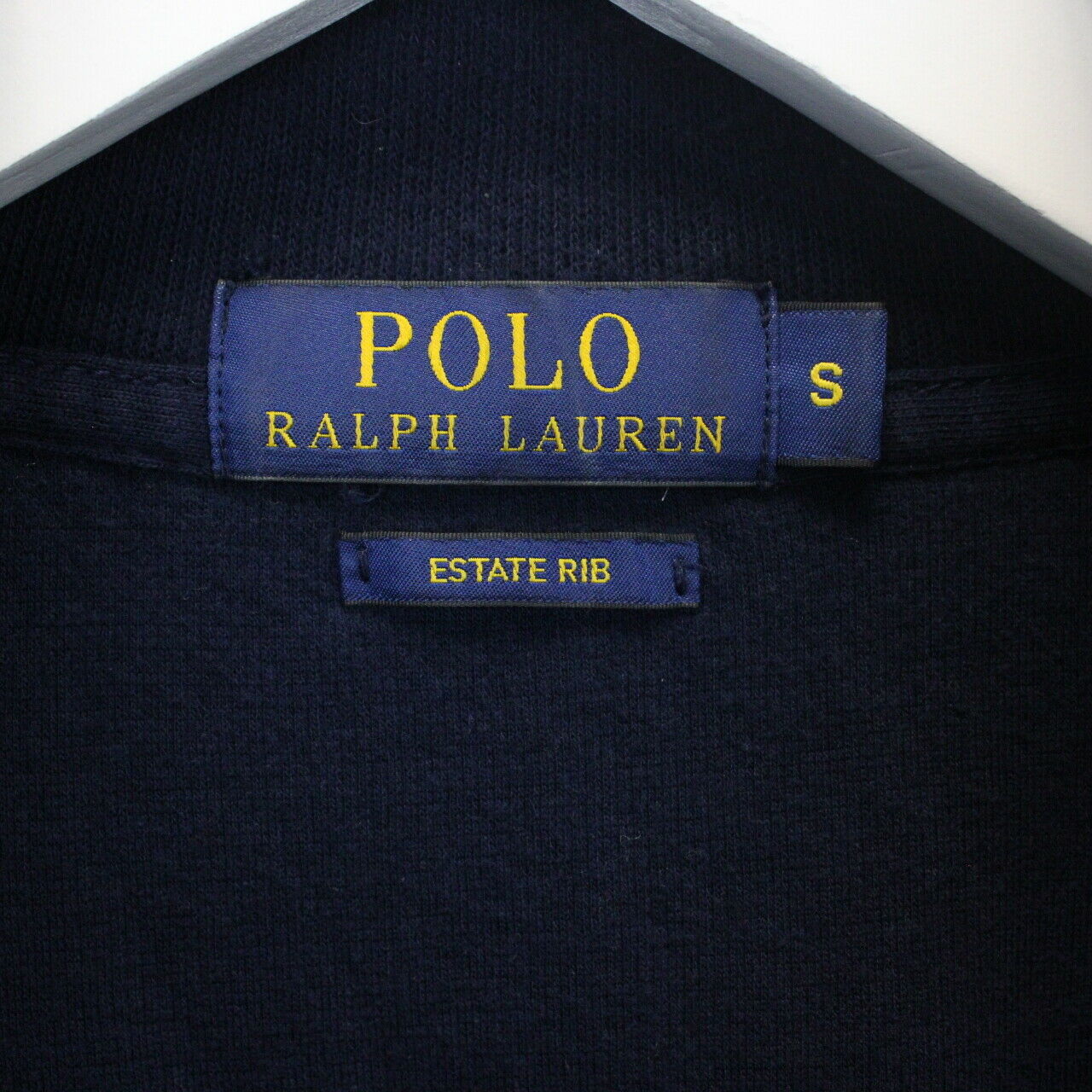 RALPH LAUREN 1/4 Zip Knit Sweatshirt Navy Blue | Small