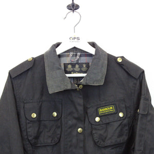 Womens BARBOUR International Waxed Jacket Black | Medium
