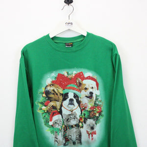 Womens 00s Christmas Sweatshirt Red | Medium