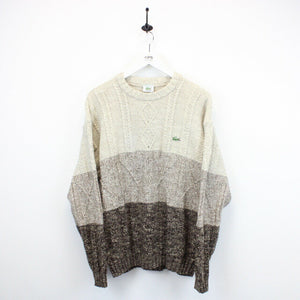 LACOSTE Knit Jumper Beige | Large