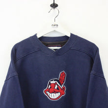 Load image into Gallery viewer, MLB STARTER 90s Cleveland INDIANS Sweatshirt Navy Blue | XL
