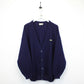 CHEMISE LACOSTE 90s Knit Cardigan Navy Blue | XL