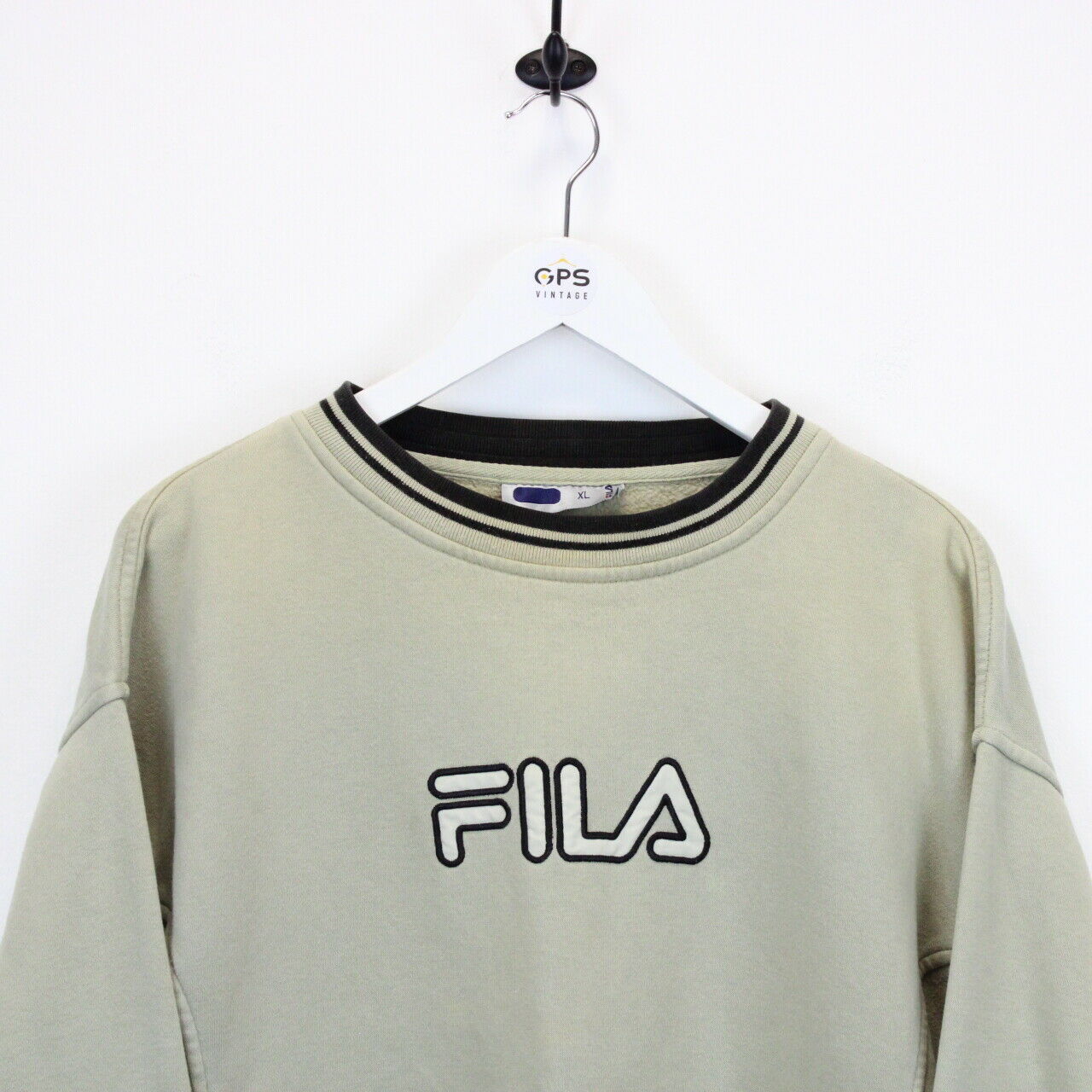 Vintage FILA Sweatshirt Beige | XL