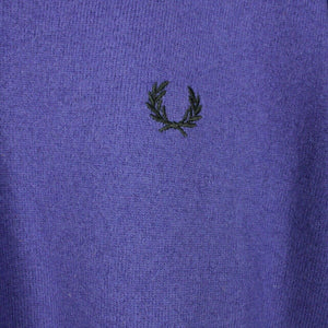 Vintage FRED PERRY Knit Sweatshirt Purple | Small