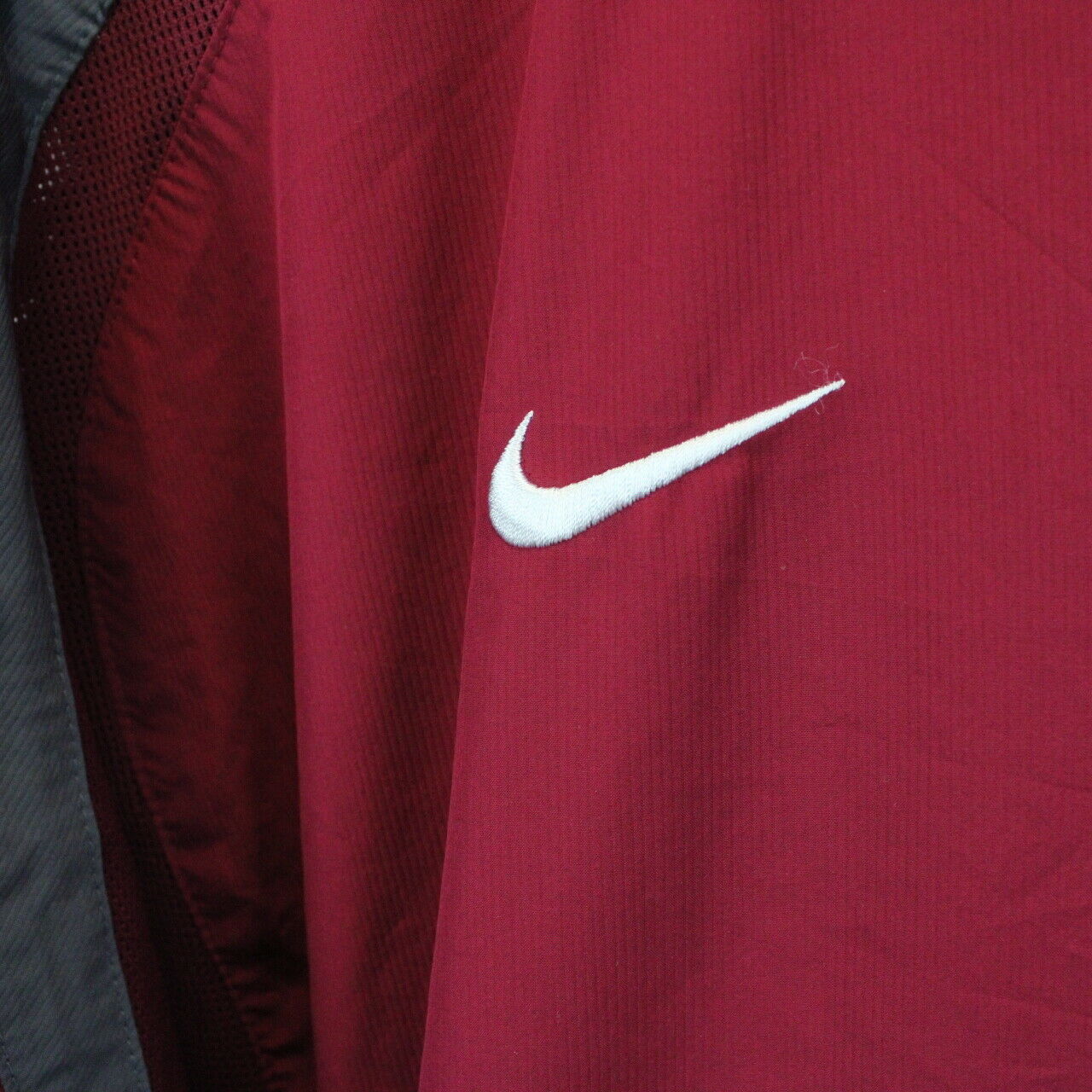 NIKE 1/4 Zip T-Shirt Red | Large