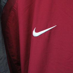 NIKE 1/4 Zip T-Shirt Red | Large