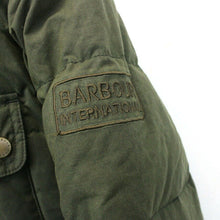 Load image into Gallery viewer, Womens BARBOUR Waxed Down Jacket Green | Medium

