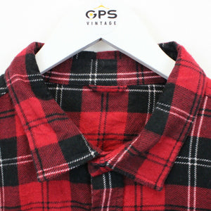 Flannel Plaid Shirt Red | Large