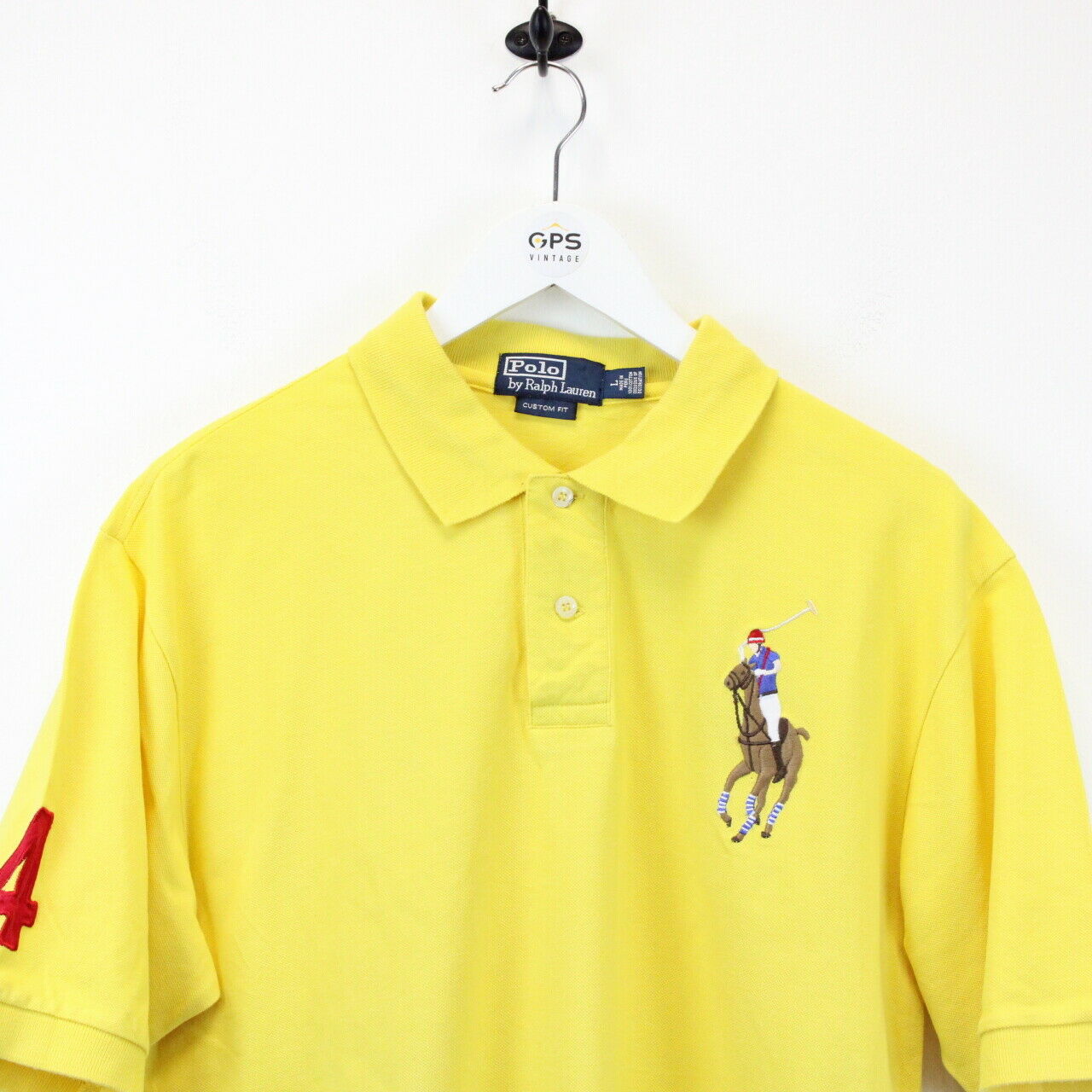 RALPH LAUREN Polo Shirt Yellow | Large
