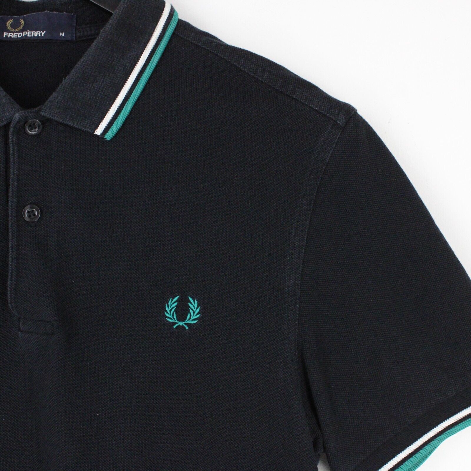 Mens FRED PERRY Polo Shirt Black | Medium