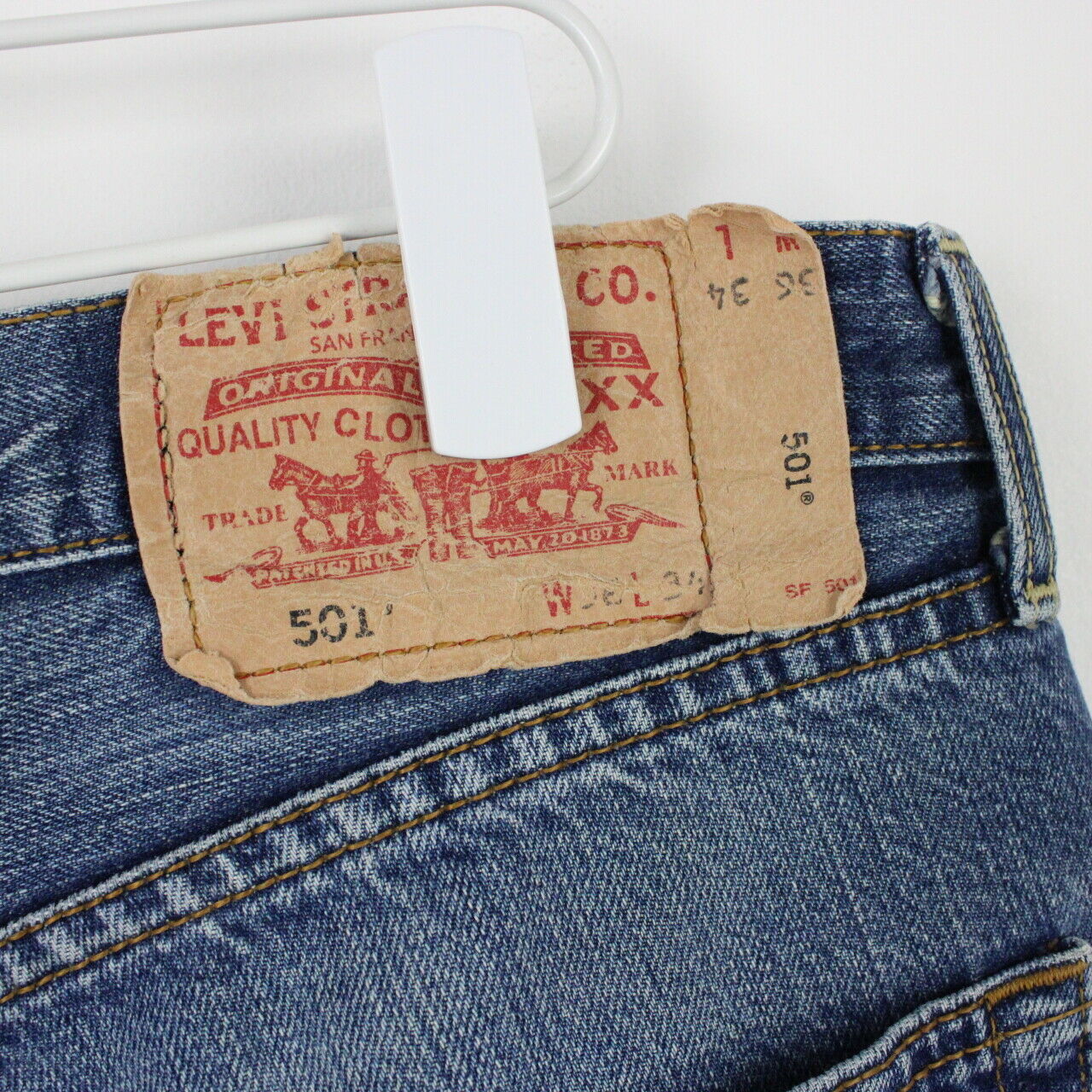 Mens LEVIS 501 Jeans Mid Blue | W36 L34