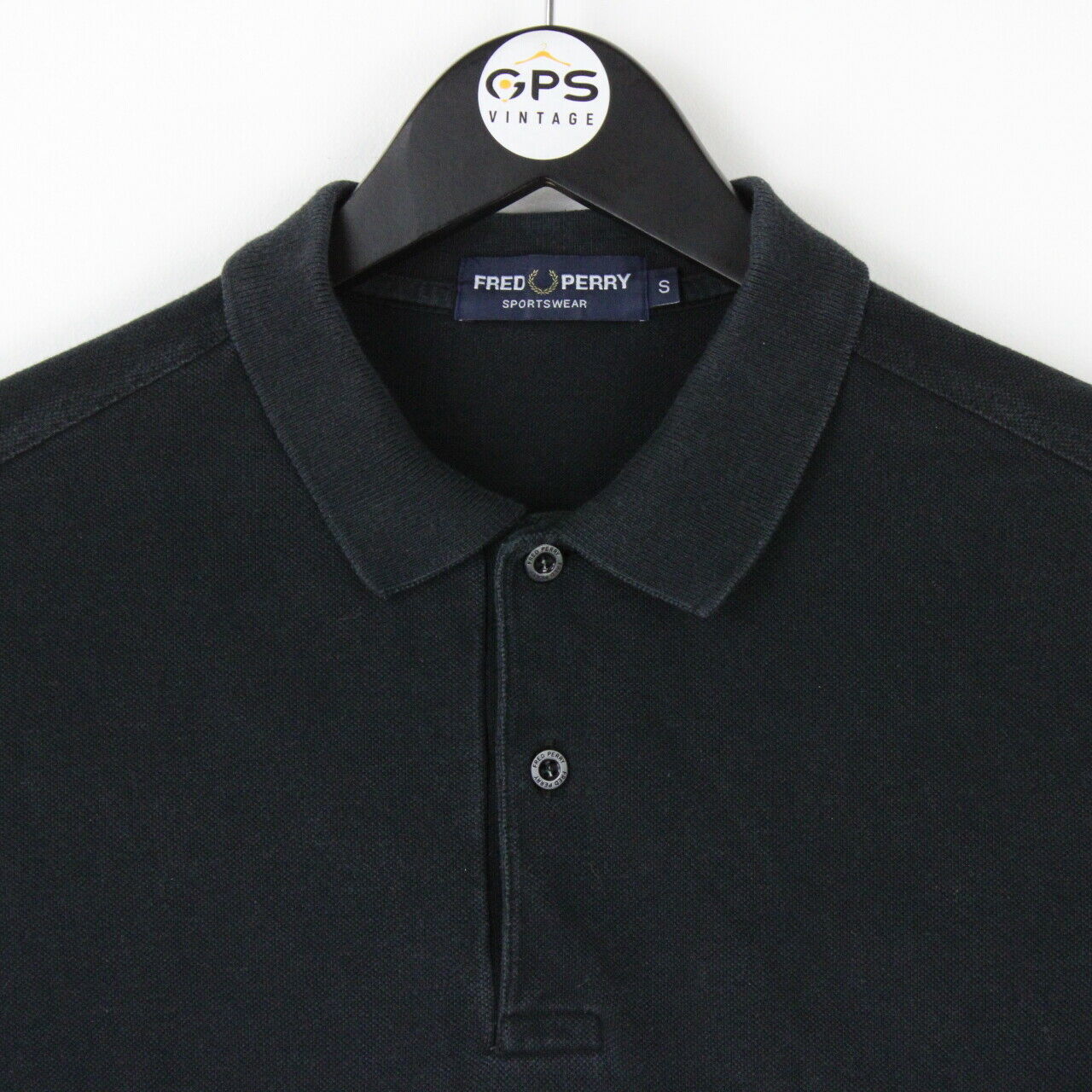 Mens FRED PERRY Polo Shirt Black | Small