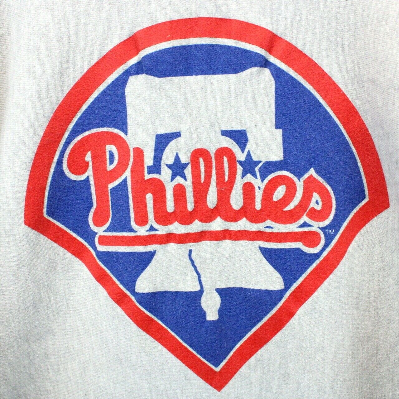 MLB CHAMPION 90s Philadelphia PHILLIES Sweatshirt Grey | Large