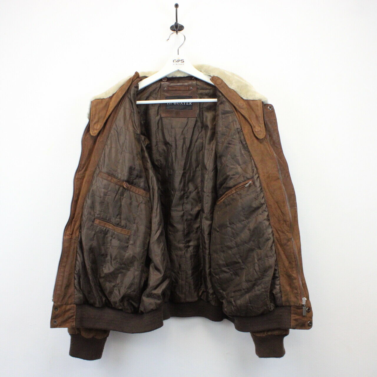 Leather Aviator Jacket Brown | XL