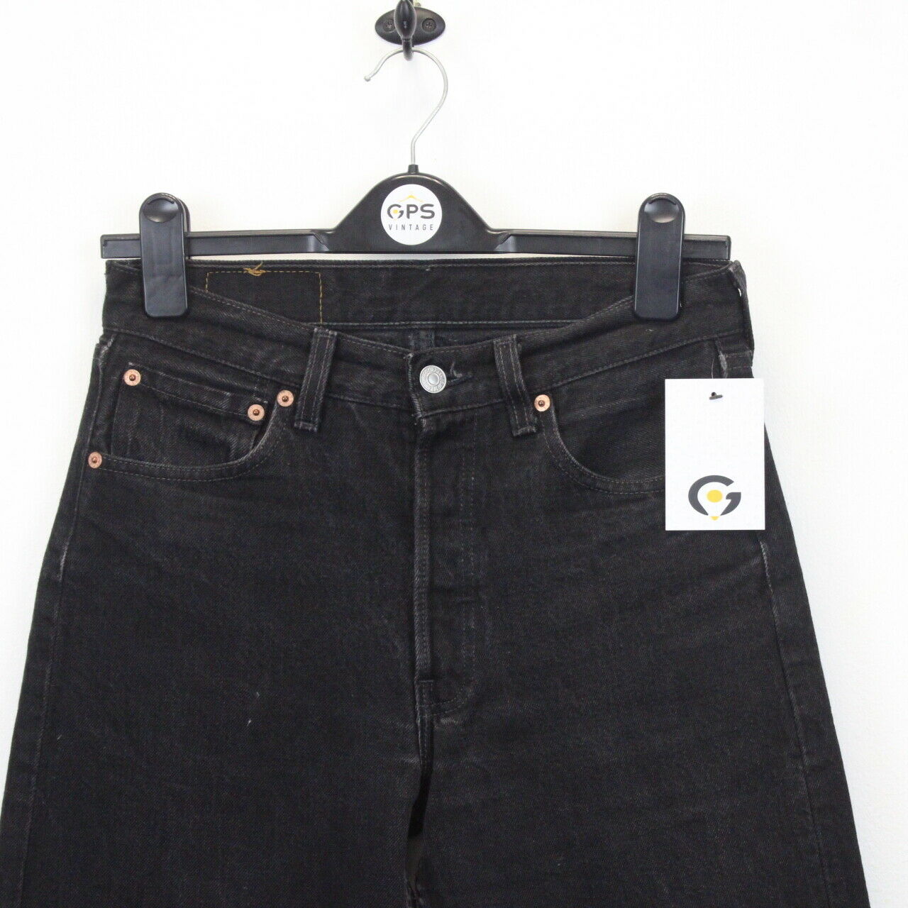 Womens LEVIS 501 Jeans Black Charcoal | W29 L30