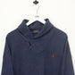 RALPH LAUREN Knit Sweatshirt Navy Blue | XL