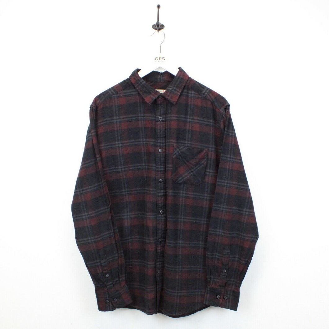 Flannel Plaid Shirt Black | Large