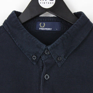 Mens FRED PERRY Polo Shirt Navy Blue | Large